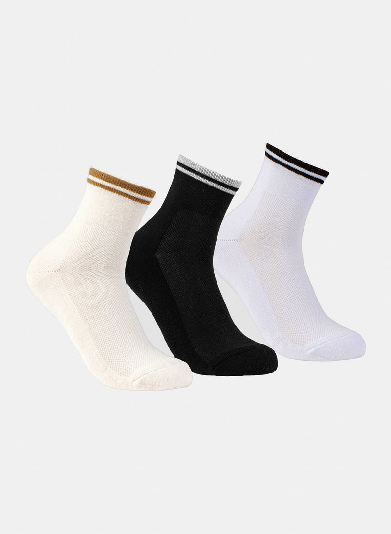 Odds Men's Pack of 3 Half Terry L-Shape Patterned Socks - Image 1
